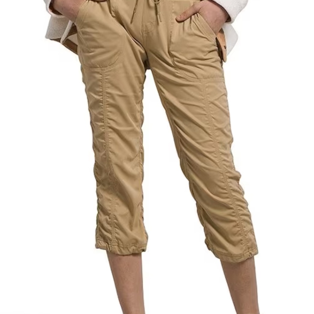 North Face Light Khaki Cropped Hiking Pants Small